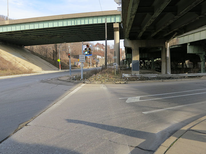 Misaligned Sidewalk at the Birmingham Bridge Entrance