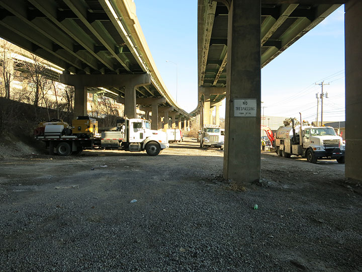 View across the PennDOT Parking Lot