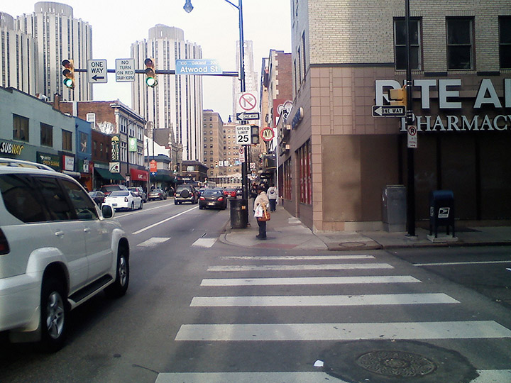 Route along Forbes Avenue