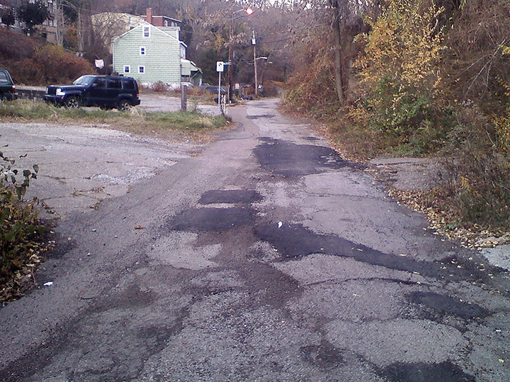 View up Hodge Street